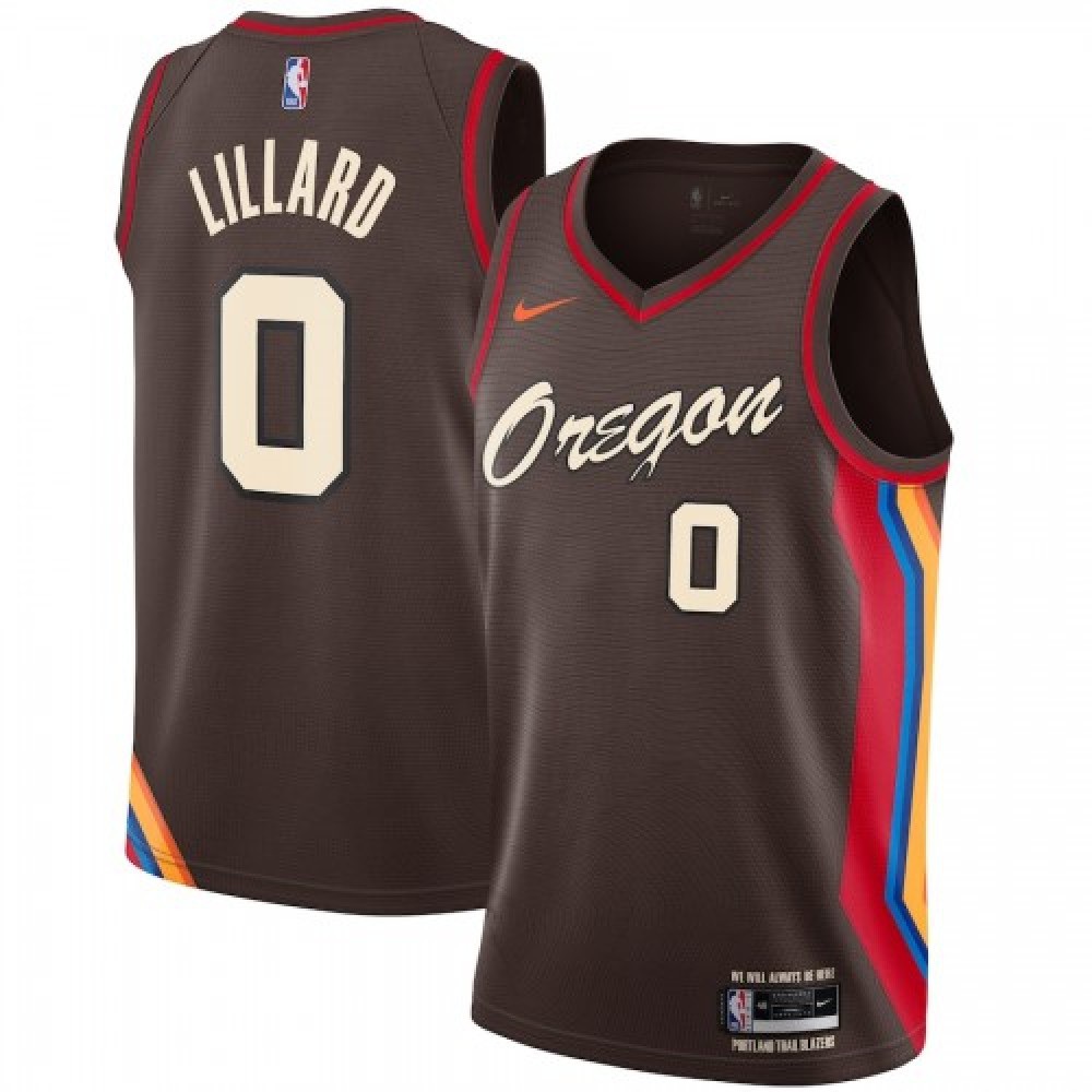 Men's Portland Trail Blazers Damian Lillard #0 Brown 20/21 Swingman Player Jersey–City Edition-Pro Kit Vault | Brand New 26/27 Sports Jerseys